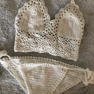 White crochet bikini